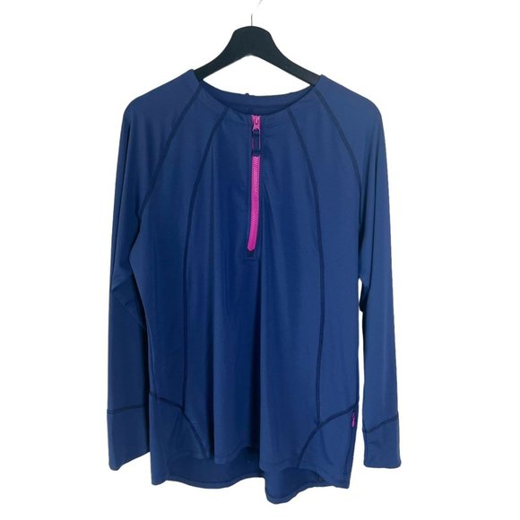 Title nine Tops - Title Nine Blue Long Sleeve Partial Zip Up Top XL